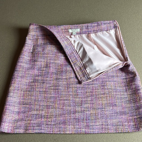 LOFT Petite Tweed Pocket Shift Skirt- Coral Multi Color- 2P - Picture 6 of 9